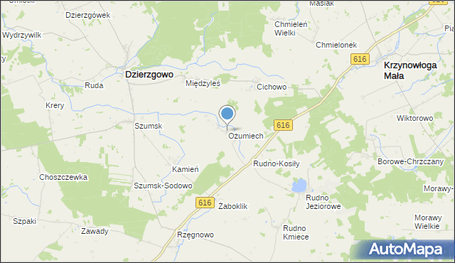 mapa Ożumiech, Ożumiech na mapie Targeo